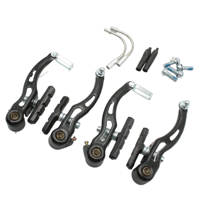 Гальма V-brake (перед + зад) SUNRUN СВ-117 сталеві чорні фото westvelo.com