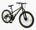 Велосипед 24 ST Corso «RIDER» RD-24778 сталь 11", (к-т LTWOO-A2) чорно-салатовий фото westvelo.com