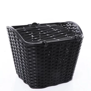 Кошик пластмасовий плетений з кришкою 28 ''MESSINA'' чорний