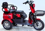 Трицикл Corso «PROTEX MAX» PX-213065, двигун 1200W, акумулятор 72V 28Ah графеновий, червоний + 1 ящик. акум, колеса 10" фото westvelo.com