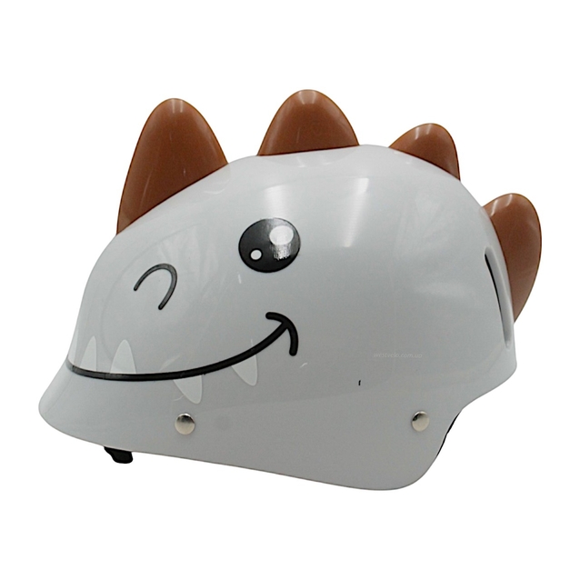 Вело шолом дитячий 586  "Динозавр" білий, регульований фото westvelo.com