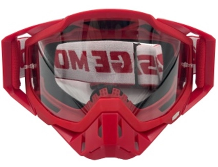 Мото окуляри Кросс-ендуро "MO-10" червоні з прозорими лінзами