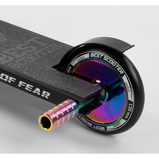 Самокат трюковий Best Scooter «SIMBIOTE-2» 97683 чорно-червоний, HIC-система, пеги, AL диск та дека, колеса PU Ø120mm, ширина керма - 57 см фото westvelo.com