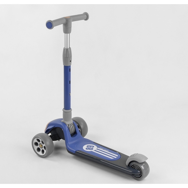 Самокат дитячий 3-х колісний, Best Scooter RS-8999 синій, колеса PU Ø120mm/80mm зі світлом, складне AL кермо фото westvelo.com