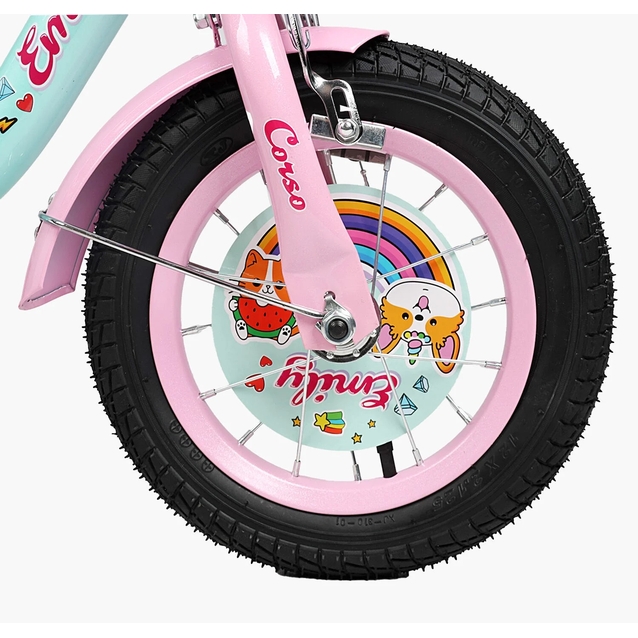 Дитячий велосипед 12 ST Corso «EMILY» ML-42589 бірюзово-рожевий фото westvelo.com