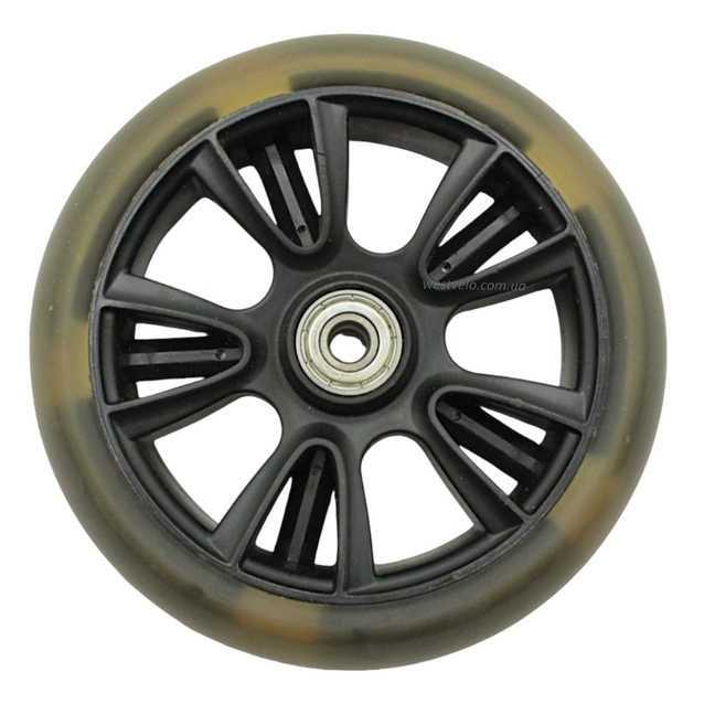 Колесо самоката дитячого поліуретан Ø135мм, діодне, чорний фото westvelo.com