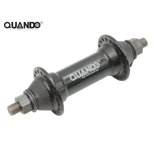 Втулка мтв передня QUANDO, алюмінієва, чорна (14Gx36H) фото westvelo.com