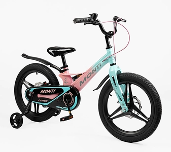 Дитячий велосипед 18 MG Corso «MONTI» MT-18110, магнієва рама, рожево-бірюзовий