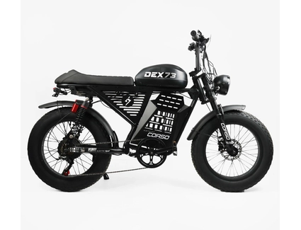 Електрофетбайк 20 ST Corso «DEX-73» DX-22530 сталь, двигун 1200W, акумулятор 48V 23Ah літієвий, (к-т SHIMANO) чорний