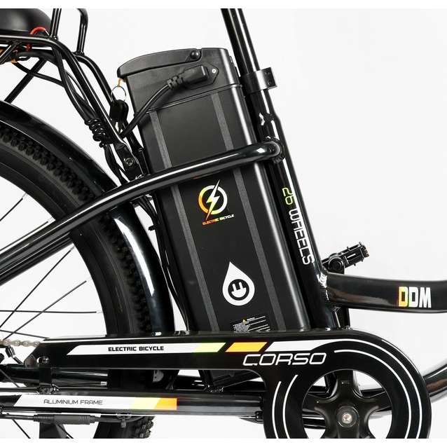 Електровелосипед 26 AL Corso «MISTRAL» MS-26219 алюміній, двигун 600W, акумулятор 48V20Ah, чорний фото westvelo.com