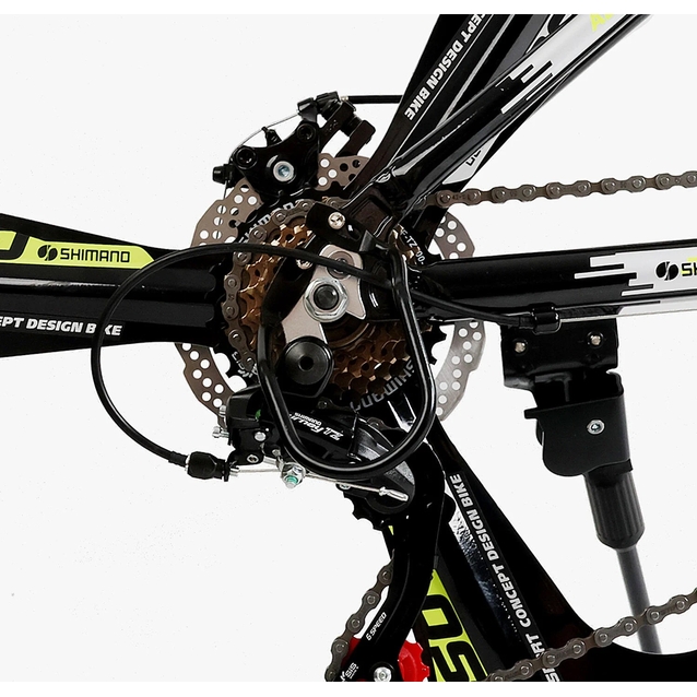 Велосипед 26 AL Corso «EVOLUTION» EV-26470 алюміній 13", (к-т SHIMANO) чорно-сіро-жовтий фото westvelo.com