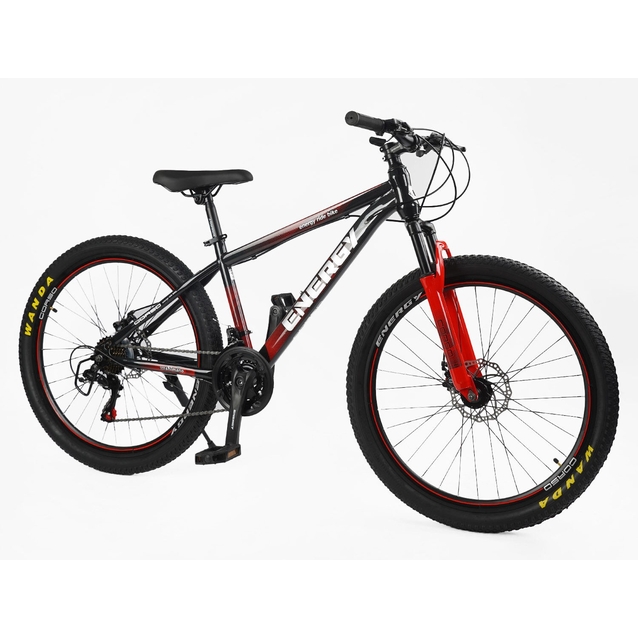 Велосипед 26 ST Corso «ENERGY» EN-26302 сталь 15", (к-т SHIMANO) чорно-червоний фото westvelo.com