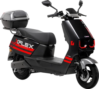 Електроскутер Corso «FLEX» FL-239072 двигун 1500W, акумулятор графеновий 72V/35Ah, чорно-червоний, колеса 10" + 1 ящик. акум
