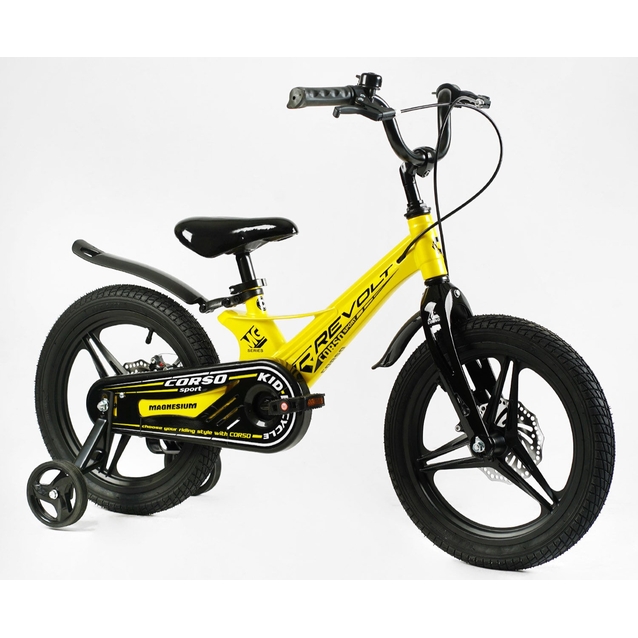 Дитячий велосипед 16 Corso «REVOLT» MG-16080, МАГНІЄВА рама, жовтий
