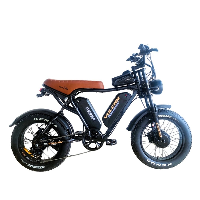 Електрофетбайк 20 ST Corso «VULCAN» L-89127-316 сталь, двигун 2х1000W, акумулятор 2х48V 18Ah літієвий, (к-т SHIMANO) чорно-коричневий фото westvelo.com