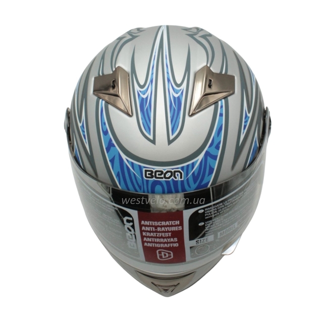 Мото шолом, закритий (L) "BEON" Інтеграл B-500, синій матовий, BLADE фото westvelo.com