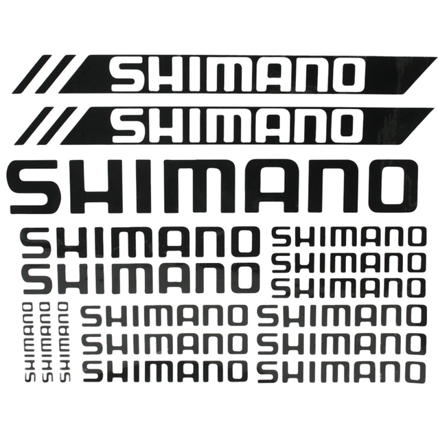 Наклейки SHIMANO білий фон, чорні