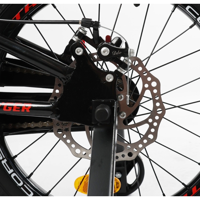 Дитячий велосипед 18 AL Corso «TAYGER»  TG-78512 алюмінієва рама, дискові гальма, чорно-червоний фото westvelo.com