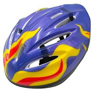 Вело шолом "TK Sport" 981 синьо-жовтий "Полум'я"