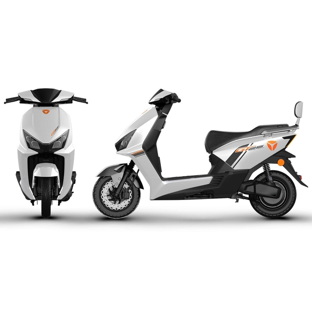 Електроскутер Yadea «GT25» 026, двигун 1400W, акумулятор 72V 23Ah графеновий, срібно-білий, колеса 10" фото westvelo.com