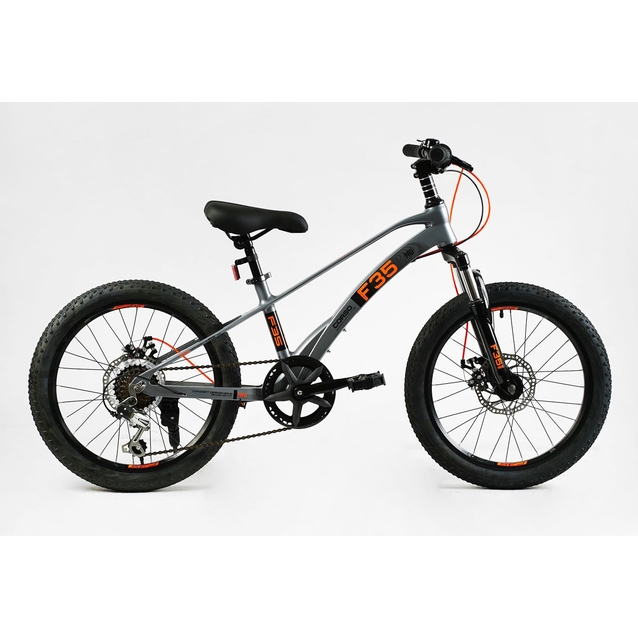 Велосипед 20 MG Corso «F35» MG-20415 магній 11", (к-т SHIMANO) сіро-помаранчевий фото westvelo.com