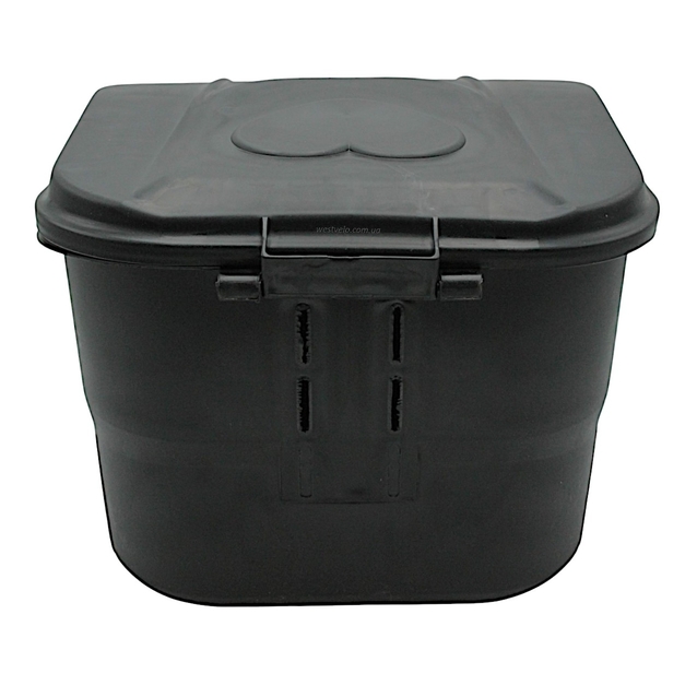 Кошик пластмасовий чорний, з кришкою та замком (AFT-139) фото westvelo.com