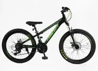 Велосипед 24 AL Corso «CONCEPT» CP-24790 алюміній 11", (к-т SHIMANO) чорно-салатовий фото westvelo.com