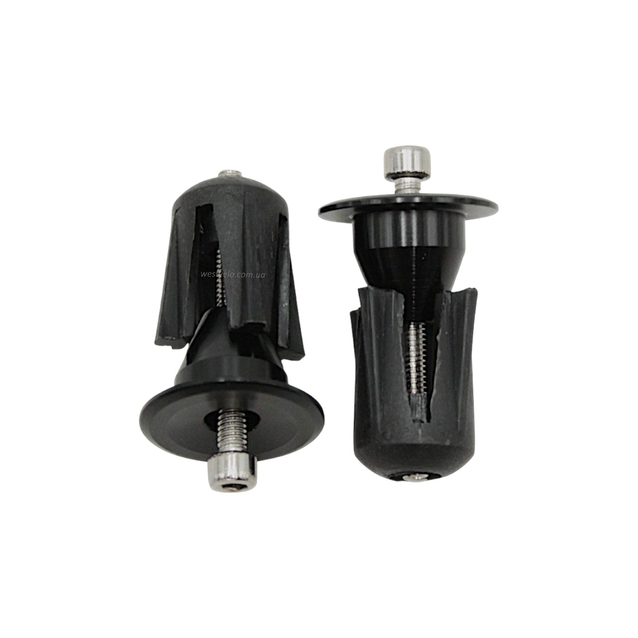 Заглушки керма (баренди) алюмінієві чорні фото westvelo.com