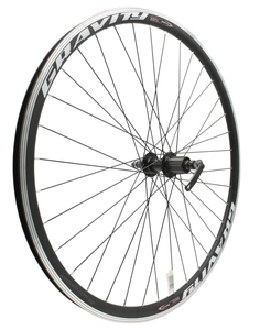 Колесо 28-29 зад, обід 2-ний чорний, втулка AL. Joy Tech, касета (8-10S), ексцентрик, чорна спиця (Gravity)