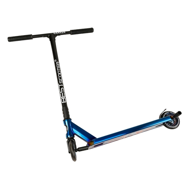 Самокат трюковий Best Scooter «KRAKEN» KR-71078 синій, HIC-система, пеги, AL диск та дека, колеса PU Ø110mm, ширина керма - 58 см фото westvelo.com