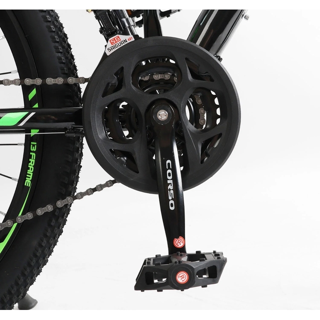 Велосипед 26 ST Corso «INTENSE» NT-26717 сталь 13", (к-т Saiguan) чорно-салатовий фото westvelo.com