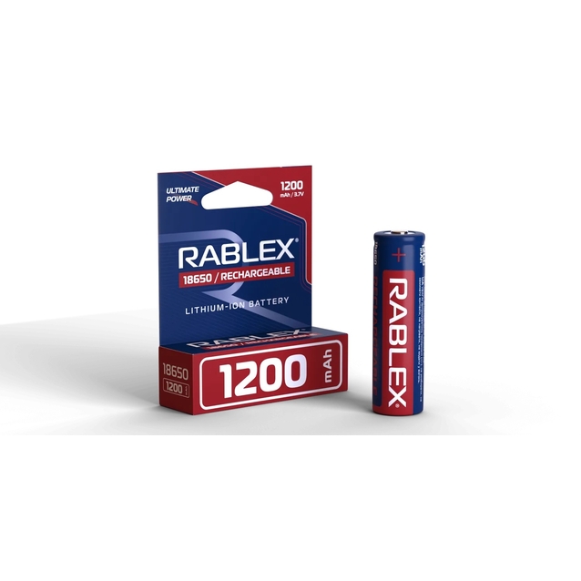 Батарейки акумуляторні Rablex 18650 Li-lon 1200mAh 1шт. фото westvelo.com