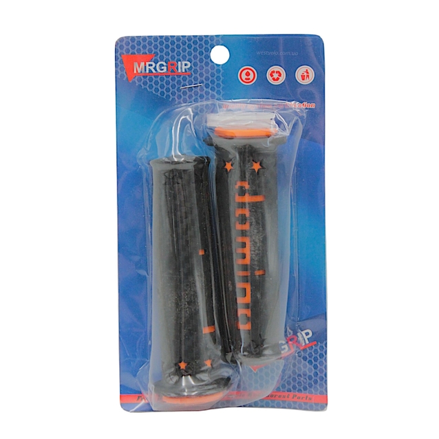 Мото гріпси DOMINO універсальні (тип2) чорно-оранжеві фото westvelo.com