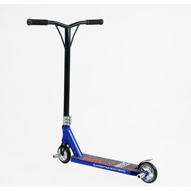 Самокат трюковий Best Scooter «ROBOT-1» 50352 синьо-червоний, HIC-система, пеги, AL диск та дека, колеса PU Ø110mm, ширина керма - 52 см, висота - 83 см фото westvelo.com