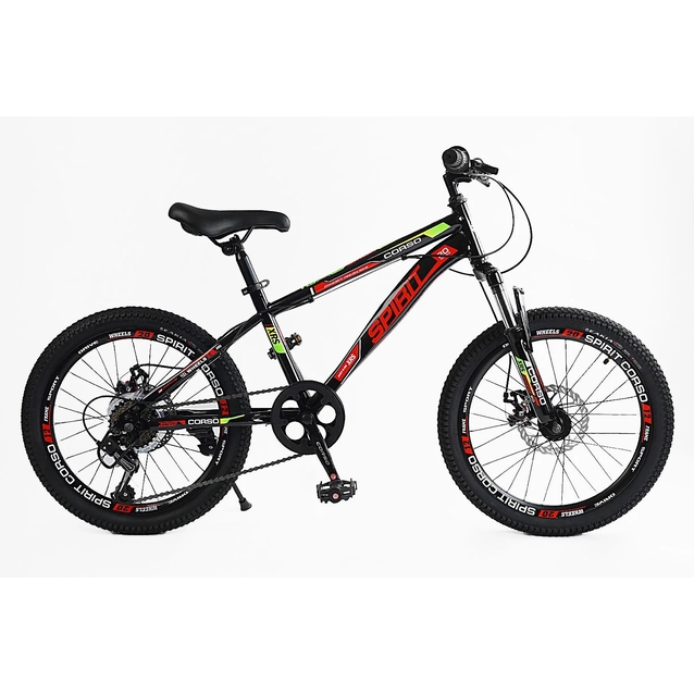 Велосипед 20 ST Corso «SPIRIT» ST-20316 сталь 12", (к-т SHIMANO) чорно-червоний