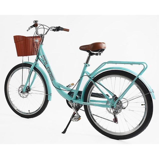 Міський велосипед 26 ST Corso «POLARIS» PS-63909 сталь 16,5", (к-т SHIMANO) блакитний (+к/к/б) фото westvelo.com