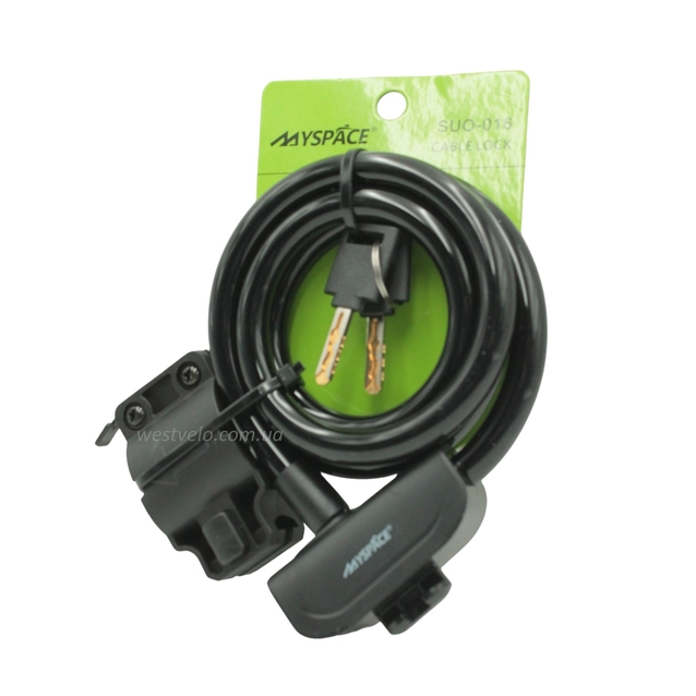 Замок MYSPACE 515 Ø12mm-1200mm на ключ, з кріпленням на раму фото westvelo.com