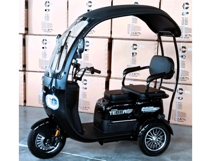 Трицикл Corso «TERRA» TR-347041, двигун 1200W, акумулятор 72V 24Ah літій-марганцево-залізо-фосфатний, чорний, колеса 10"