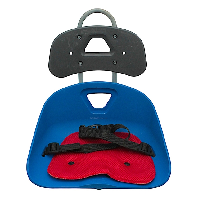 Крісло дитяче, пластик, на пряму раму, плоске, синє + спинка фото westvelo.com