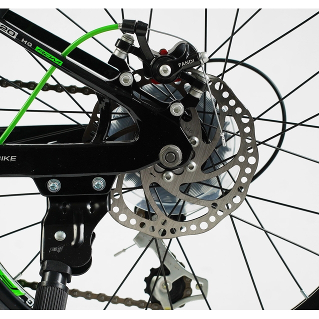 Велосипед 20 MG Corso «F35» MG-20355 магній 11", (к-т SHIMANO) чорно-салатовий фото westvelo.com