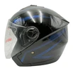 Мото шолом, відкритий (S) F2-707, чорно-синій, глянець, з відкидними окулярами фото westvelo.com