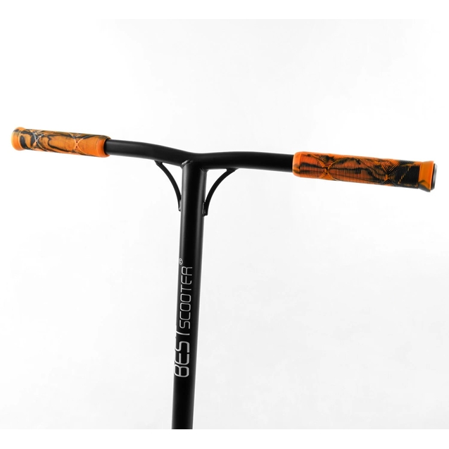 Самокат трюковий Best Scooter «ABSTRACTION» BS-77225 помаранчевий,  HIC-система, пеги, AL диск та дека, колеса PU Ø110mm, ширина керма - 60 см фото westvelo.com