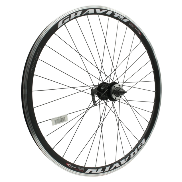 Колесо 27,5 зад, обід 2-ний чорний, втулка. AL. NECO на касету (8-10S), диск 6 бол, ексцентрик, чорна спиця (Gravity) фото westvelo.com