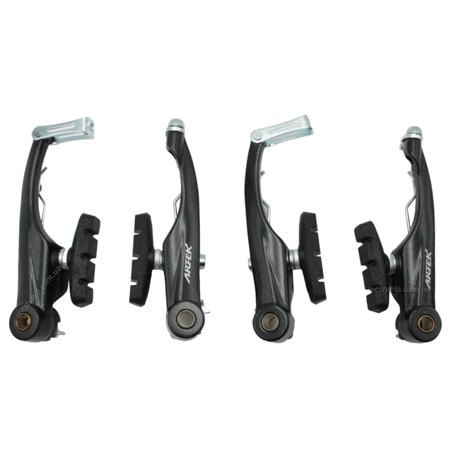 Гальма V-brake (перед + зад) ARTEK LV12DG алюміній чорні, посилені фото westvelo.com