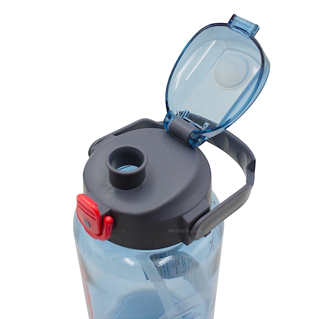 Фляга 1600 ml харч.пластик, KEEPTO EXERCISE, (для тренувань) з трубкою, синя фото westvelo.com