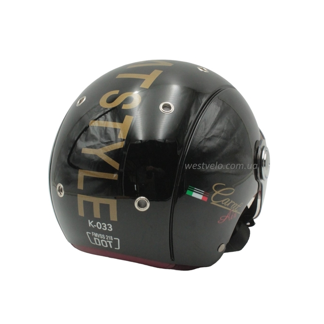 Мото шолом, відкритий (XL) "IBK" 033, чорний глянцевий фото westvelo.com