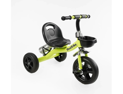 Дитячий велосипед 3-х колісний EVA (піна) Best Trike колеса 10-8, BS-11823 салатовий, сталева рама, кошик, бутилочка