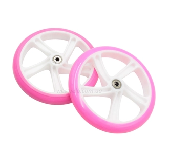 Колесо дитячого 2-х кол. самоката Best Scooter, Ø200мм, поліуретан рожево-біле (2007)