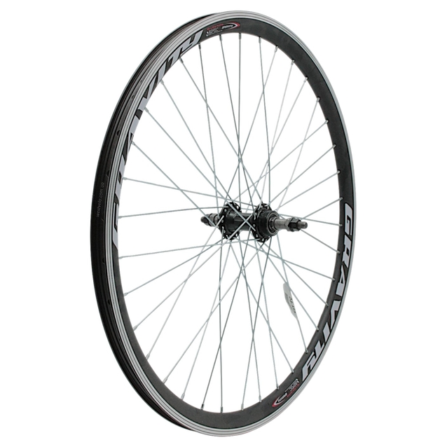 Колесо 26 зад, обід 2-ний чорний, втулка AL на промах чорна (Gravity) фото westvelo.com