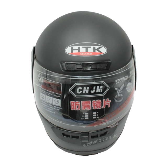 Мото шолом, закритий HTK-221,інтеграл, чорний матовий, з коміром фото westvelo.com